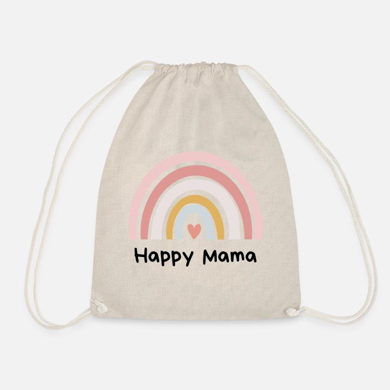 Happy Mom - Drawstring Bag - nature