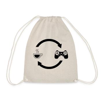 Coffee load arrows and game - - Drawstring Bag - nature - Front
