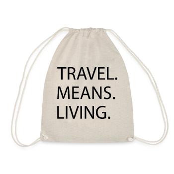 quote camping beer typography travel bug france - Drawstring Bag - nature - Front