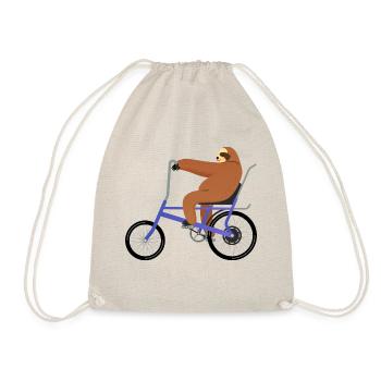 Faultier Bonanza Fahrrad 60er 70er Retro Vintage - Turnbeutel - Natur - Vorne