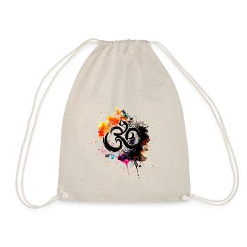 Yogi, Prana Om - Rainbow Ink Artwork - Drawstring Bag - nature - Front