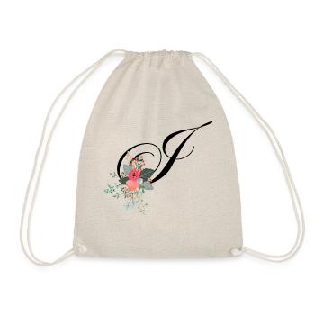 Letter j flowery - Drawstring Bag - nature - Front