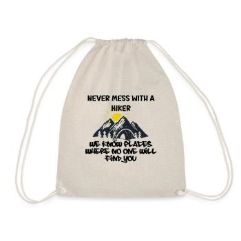 never mess with a hiker - Drawstring Bag - nature - Front