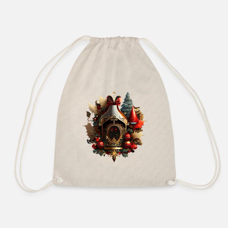 Warm Christmas - Drawstring Bag - nature