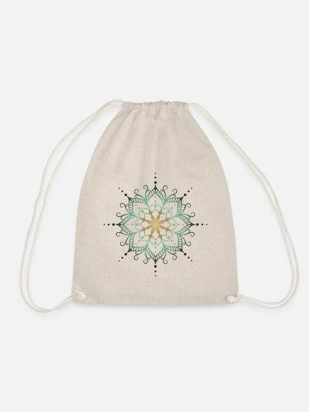 Mandala in kalten Farben - Turnbeutel - Natur