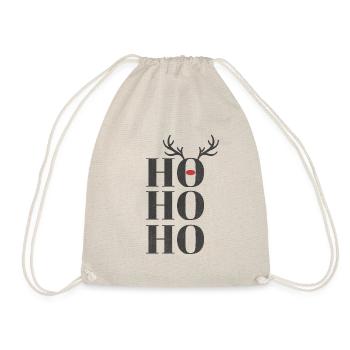 Weihnachtliche Eleganz: Rentier im Typo-Zauber - Turnbeutel - Natur - Vorne