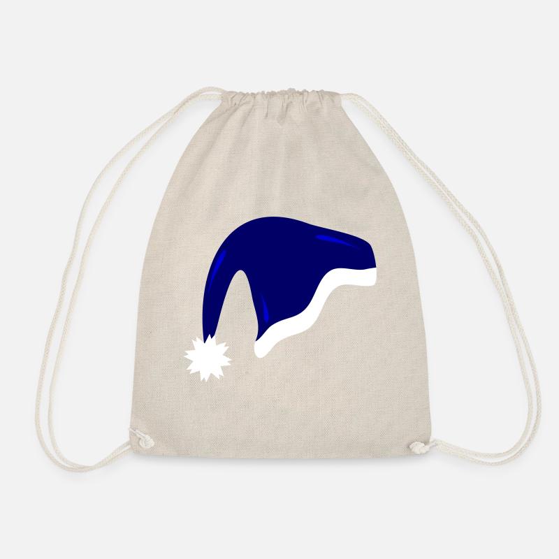 Blue Christmas Hat - Drawstring Bag - nature