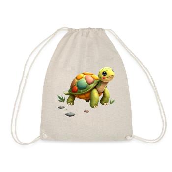 Bunte Schildkröte – Niedliches Tierdesign - Turnbeutel - Natur - Vorne