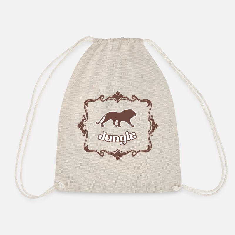Lion and jungle - Drawstring Bag - nature