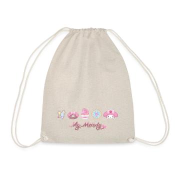 My Melody Mit Flat Und Gebäckstücken - Turnbeutel - Natur - Vorne