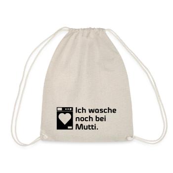 Ich wasche noch bei Mutti - Turnbeutel - Natur - Vorne