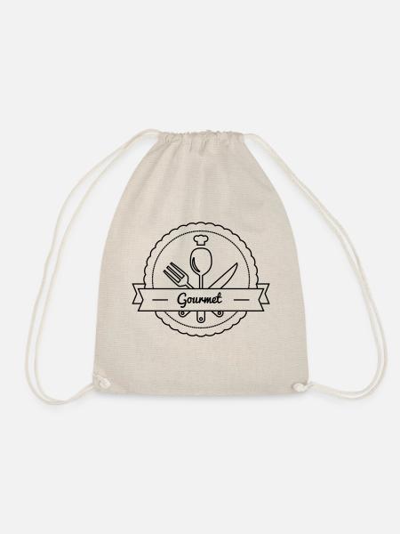 Gourmet & Feinschmecker Emblem (Koch, Köchin) - Turnbeutel - Natur