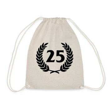 Laurel wreath & Number (25) - Drawstring Bag - nature - Front