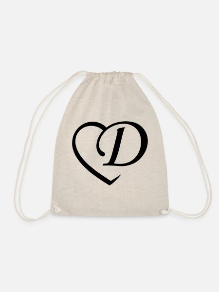 Love letter D. - Drawstring Bag - nature