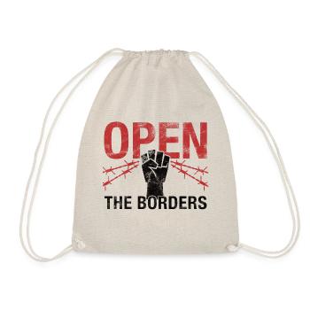 Opens the borders - Refugees Welcome! - Drawstring Bag - nature - Front
