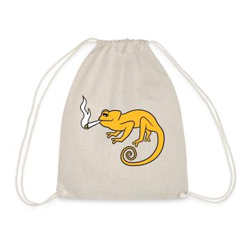smoking joint weed kiffer weed hemp cannabis dro - Drawstring Bag - nature - Front