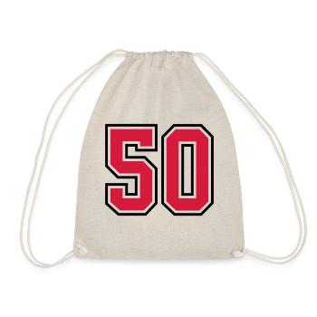 50 sports jersey football number - Turnbeutel - Natur - Vorne