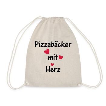Pizzabäcker mit Herz - Turnbeutel - Natur - Vorne