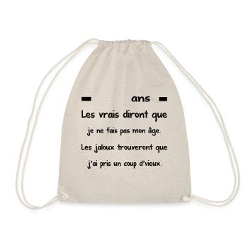 Anniversaire / cadeau / personnalisable - Sac de sport léger - nature - Devant