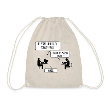 en retard lundi - Sac de sport léger - nature - Devant