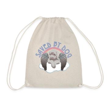 Baby Hund mit Engelsflügeln - SavedByDog - Turnbeutel - Natur - Vorne