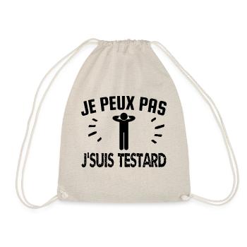 je peux pas j'suis testard - Sac de sport léger - nature - Devant