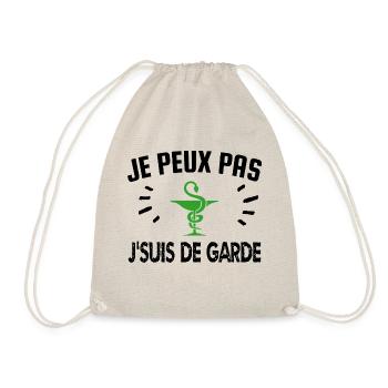 je peux pas je suis de garde - Sac de sport léger - nature - Devant