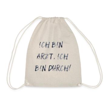 bin Arzt bin durch lustiger Spruch Beruf Schrift - Turnbeutel - Natur - Vorne