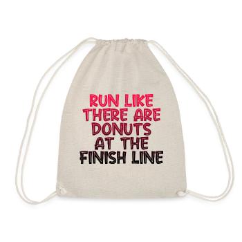 Run Like There Are Donuts At The Finish Line 4 - Drawstring Bag - nature - Front