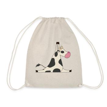 Cow Power Yoga Yoga Lover Gift Idea - Drawstring Bag - nature - Front