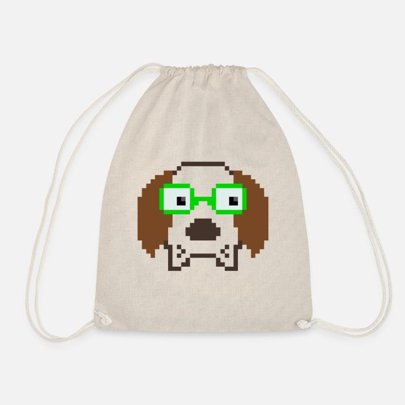 Hund mit Brille - Turnbeutel - Natur