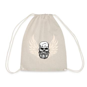 Totenkopf mit Flügel - Engelsflügel - Turnbeutel - Natur - Vorne