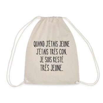 quand j'étais jeune j'étais très con - Sac de sport léger - nature - Devant