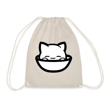Cozy cat in bowl - Drawstring Bag - nature - Front