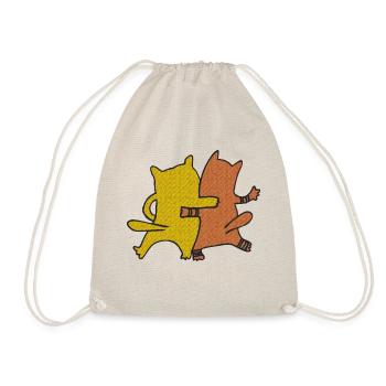 Cat Friends Textile - Drawstring Bag - nature - Front
