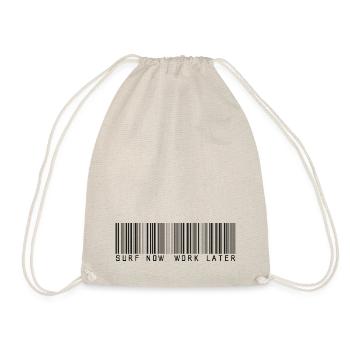 surf now work later bar code - Turnbeutel - Natur - Vorne