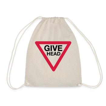 Give Head Road Sign (Give Way) - Drawstring Bag - nature - Front