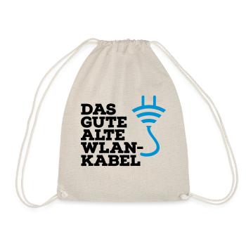 WLAN Kabel Computer Shirt - Turnbeutel - Natur - Vorne