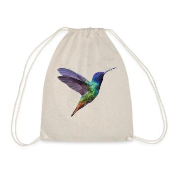 hummingbird low poly a redhead to the rescue - Drawstring Bag - nature - Front