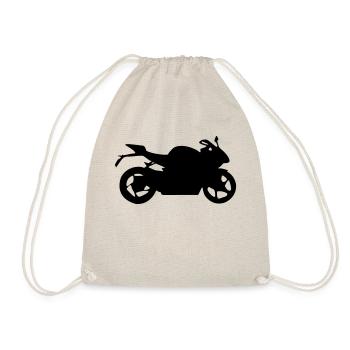 motorrad silhouette - Turnbeutel - Natur - Vorne