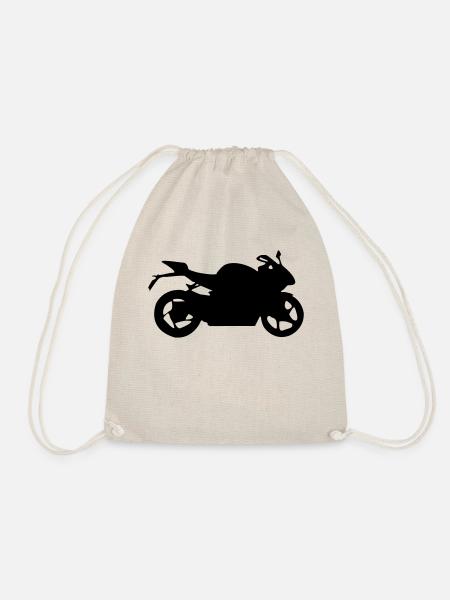 motorrad silhouette - Turnbeutel - Natur