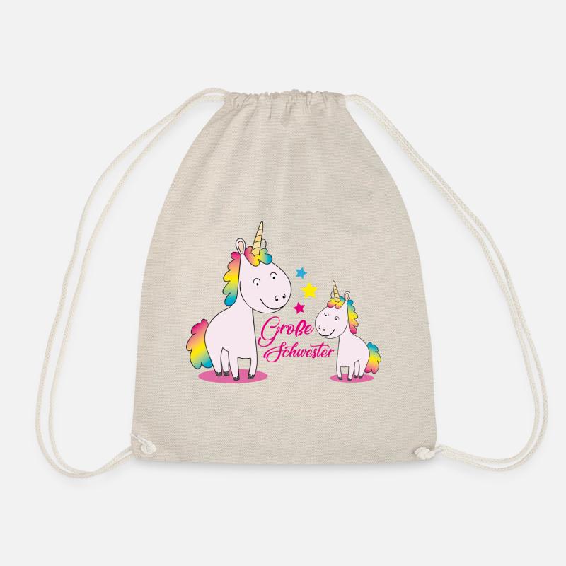 Große Schwester Einhorn - Turnbeutel - Natur