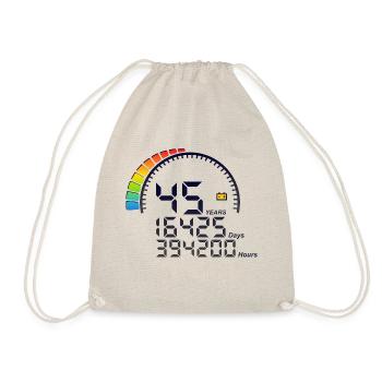 45 ans years compteur anniversaire days hours - Sac de sport léger - nature - Devant