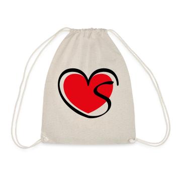 Liebe Herz Buchstabe S - Turnbeutel - Natur - Vorne