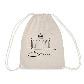 Berlin Line Art - Minimalist - Drawstring Bag - nature - Front