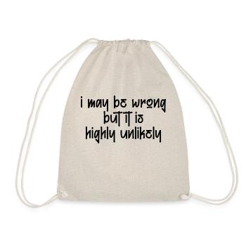 may be wrong funny saying party english - Drawstring Bag - nature - Front