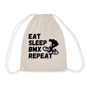eat sleep bmx repeat - Radsport-Humor - Turnbeutel - Natur - Vorne