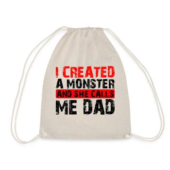 J’ai créé un monstre et elle m’appelle papa 3 - Sac de sport léger - nature - Devant