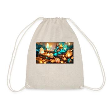 Colorful Fairy Lights in Enchanted Forest Version 4 - Drawstring Bag - nature - Front