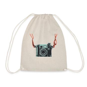 Camera with lanyard - Drawstring Bag - nature - Front